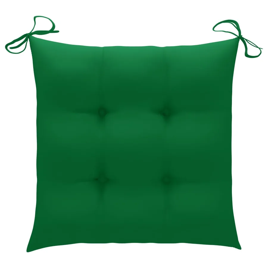 Chaises de jardin lot de 4 et coussins blanc crème Teck solide - 22