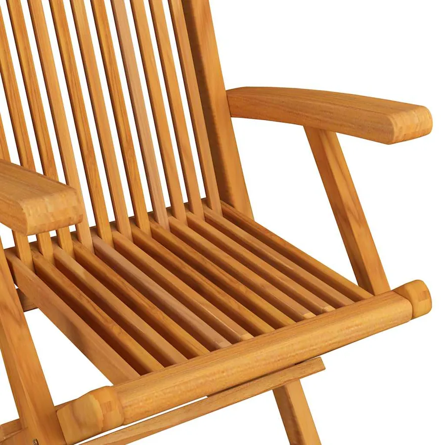 Chaises de jardin et coussins anthracite lot de 4 Bois de teck - 5