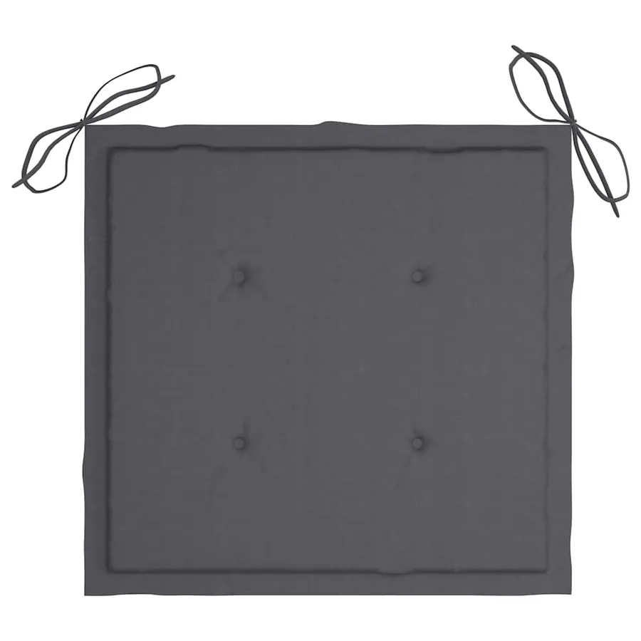 Chaises de jardin et coussins anthracite lot de 4 Bois de teck - 9