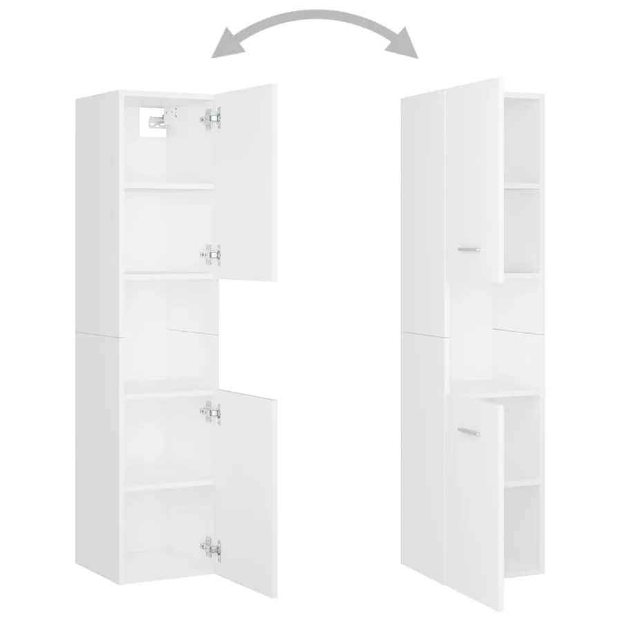 Ensemble de meubles de salle de bain Blanc Aggloméré - 6