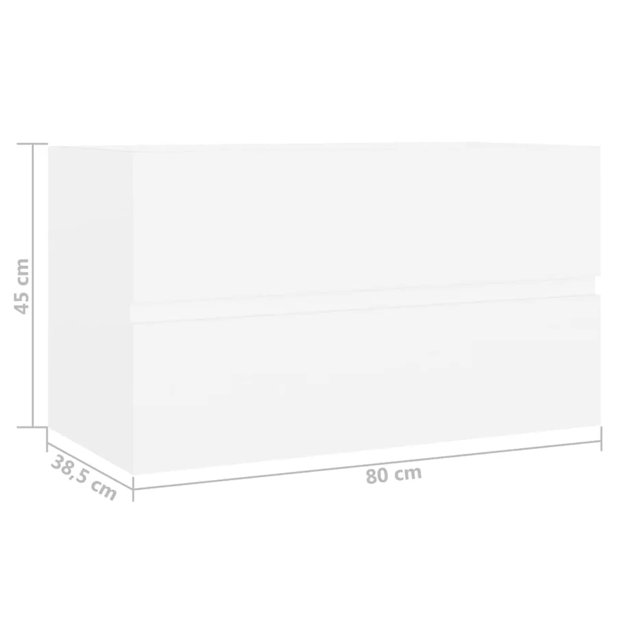 Armoire d'évier avec lavabo intégré Blanc Bois d'ingénierie - 13
