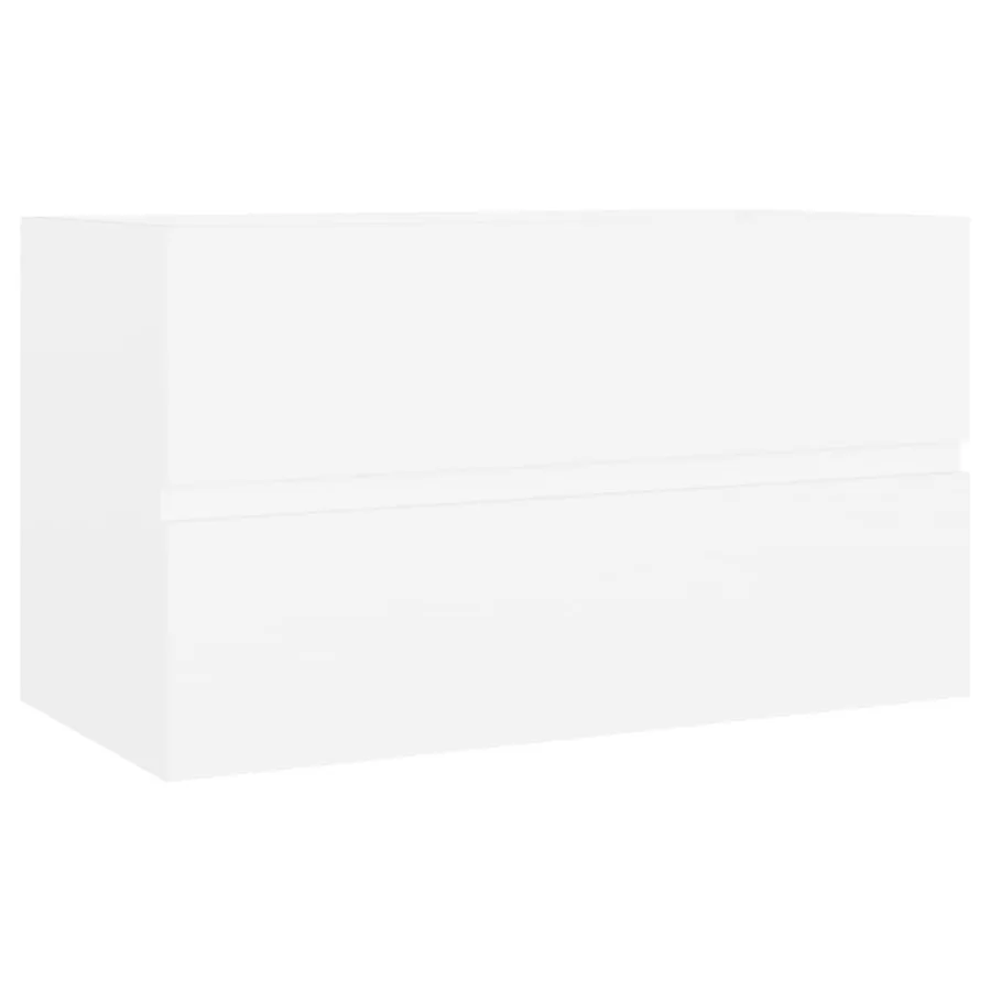Armoire d'évier avec lavabo intégré Blanc Bois d'ingénierie - 3