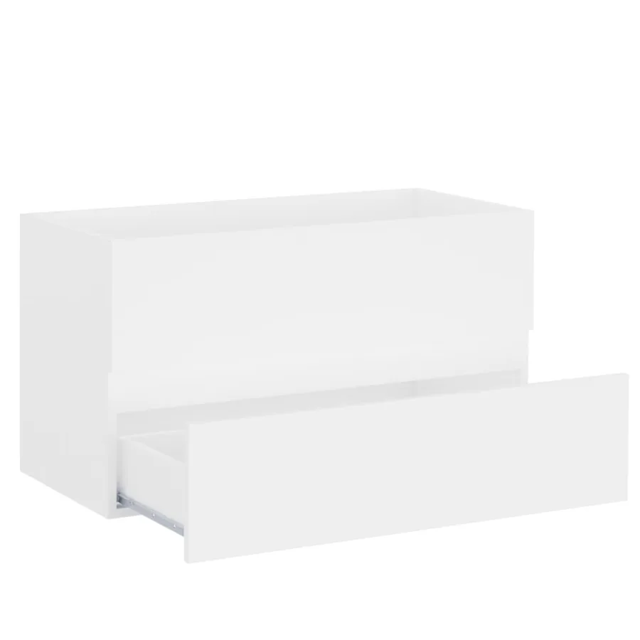 Armoire d'évier avec lavabo intégré Blanc Bois d'ingénierie - 5