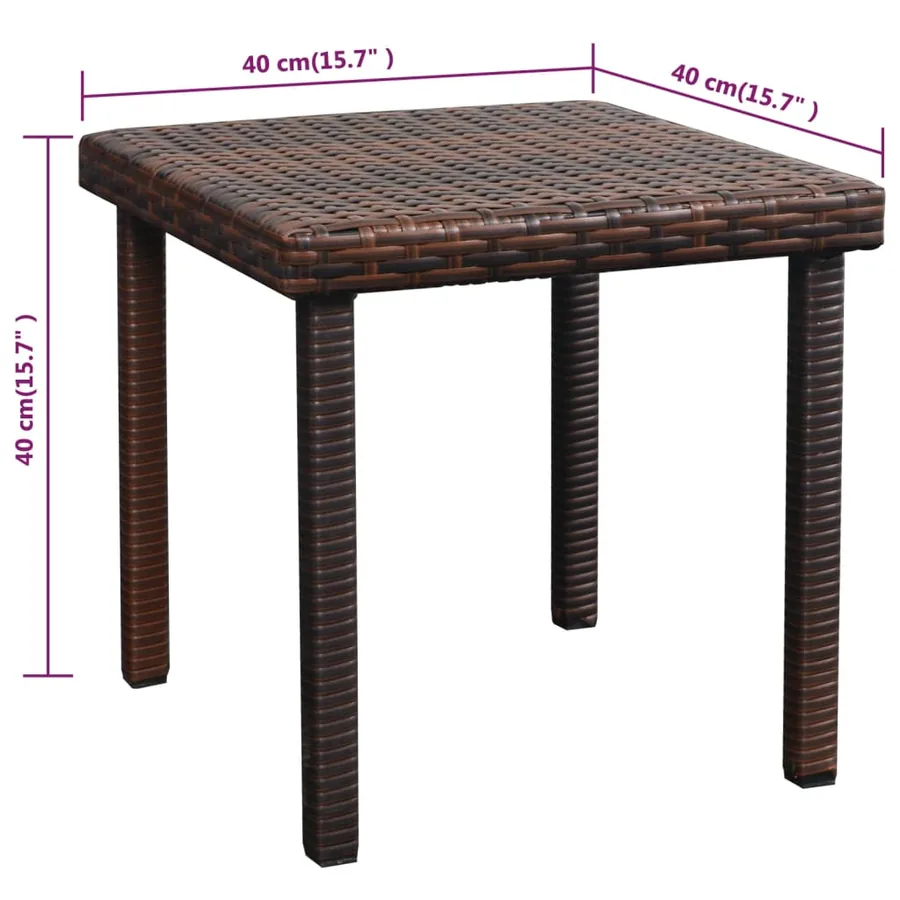 Chaises longues lot de 2 avec table résine tressée marron - 11
