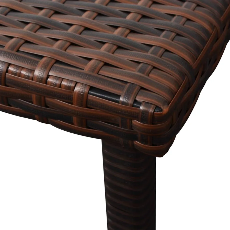 Chaises longues lot de 2 avec table résine tressée marron - 9