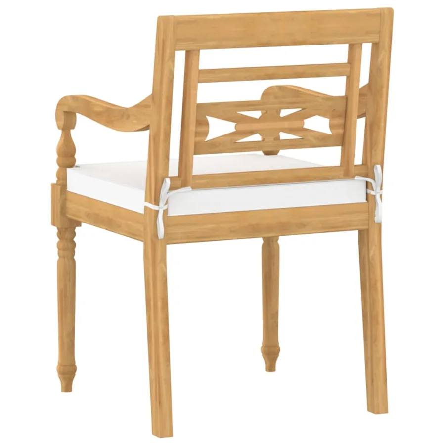 Chaises Batavia lot de 6 avec coussins Bois de teck solide - 6