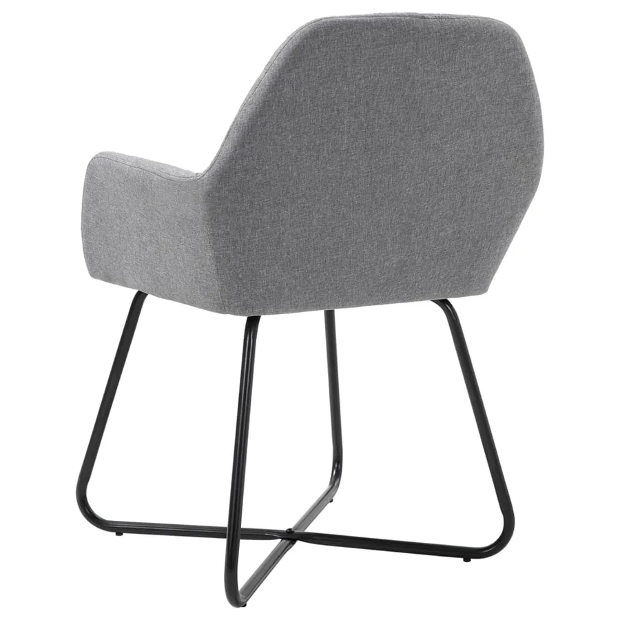 Chaises à manger lot de 6 gris clair tissu - 5