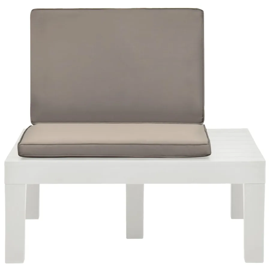 Chaises de salon de jardin et coussins lot de 4 Plastique Blanc - 3