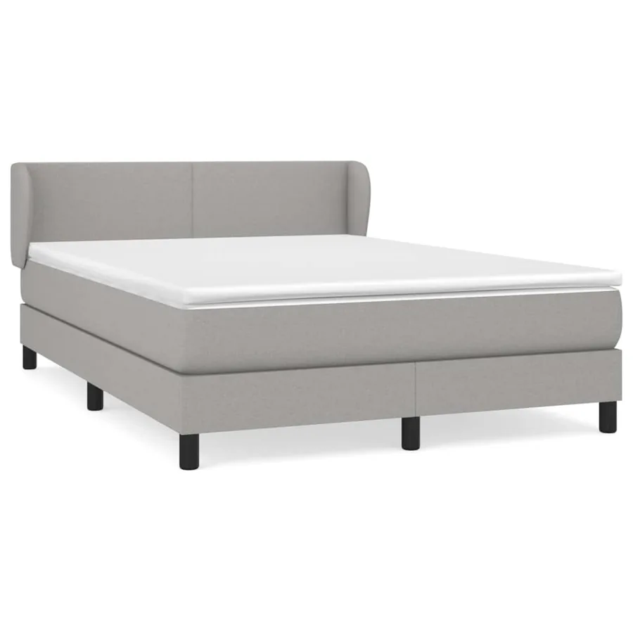 Sommier à lattes de lit avec matelas Gris clair 140x190cm Tissu - 2