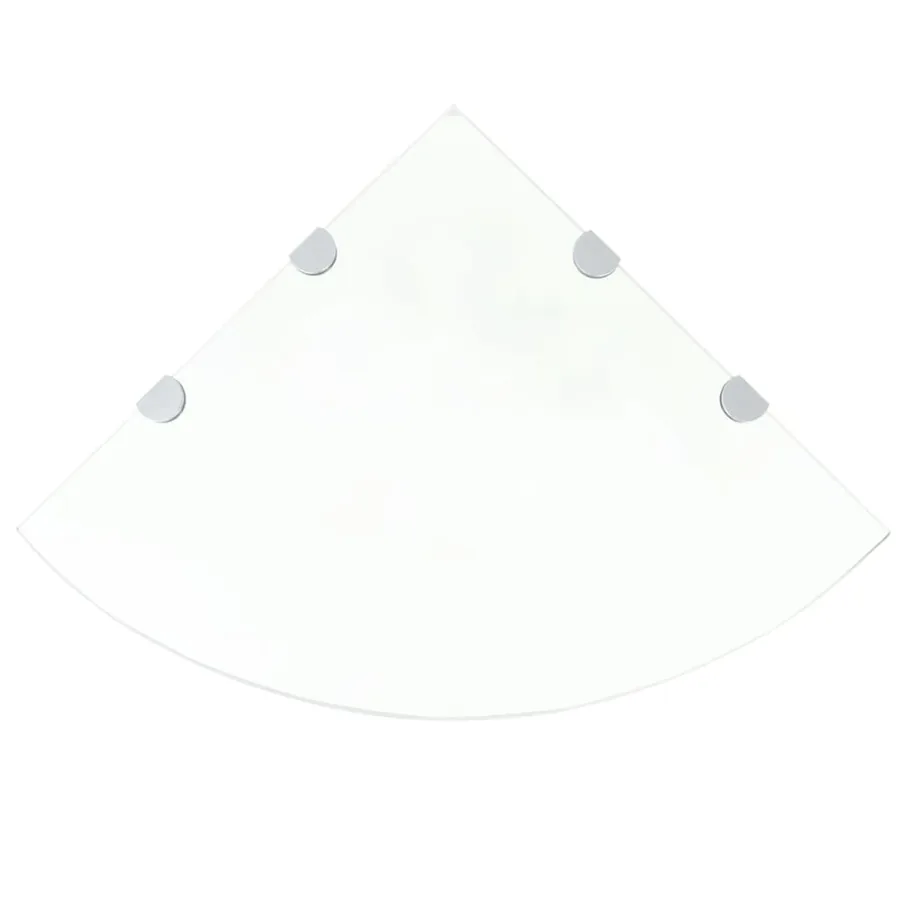 Étagères d'angle 2 pcs et supports Verre Transparent 45x45 cm
