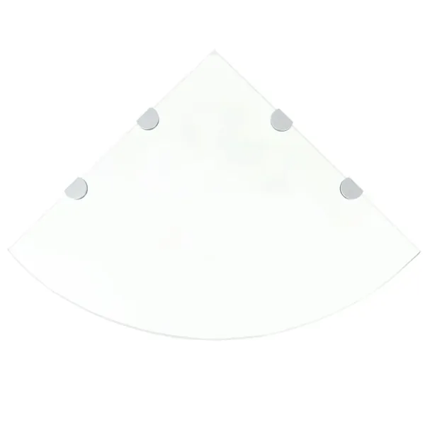Étagères d'angle 2 pcs et supports Verre Transparent 45x45 cm