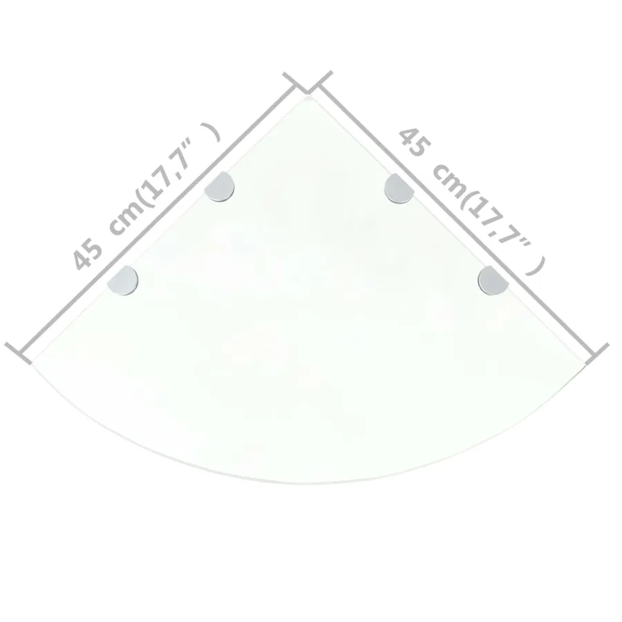Étagères d'angle 2 pcs et supports Verre Transparent 45x45 cm - 7