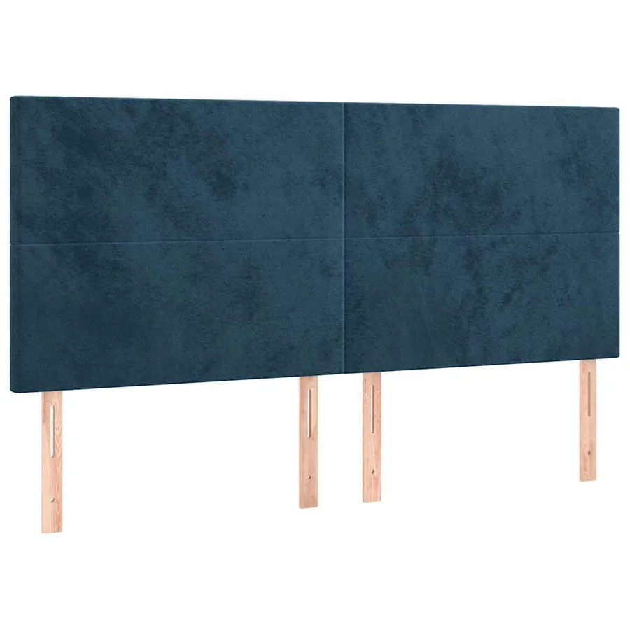 Tête de lit à LED Bleu foncé 180x5x118/128 cm Velours - 4