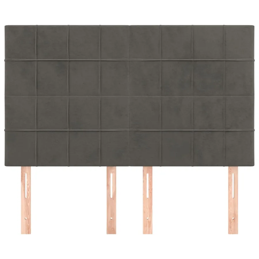Tête de lit Gris foncé 144 x 5 x 118/128 cm Velours - 3