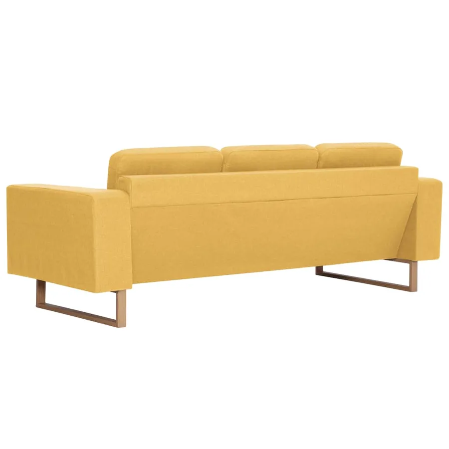 Ensemble de canapé 2 pcs tissu jaune - 5