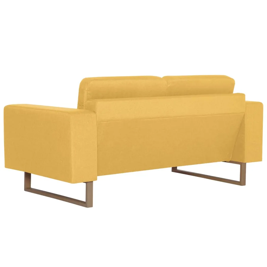 Ensemble de canapé 2 pcs tissu jaune - 8