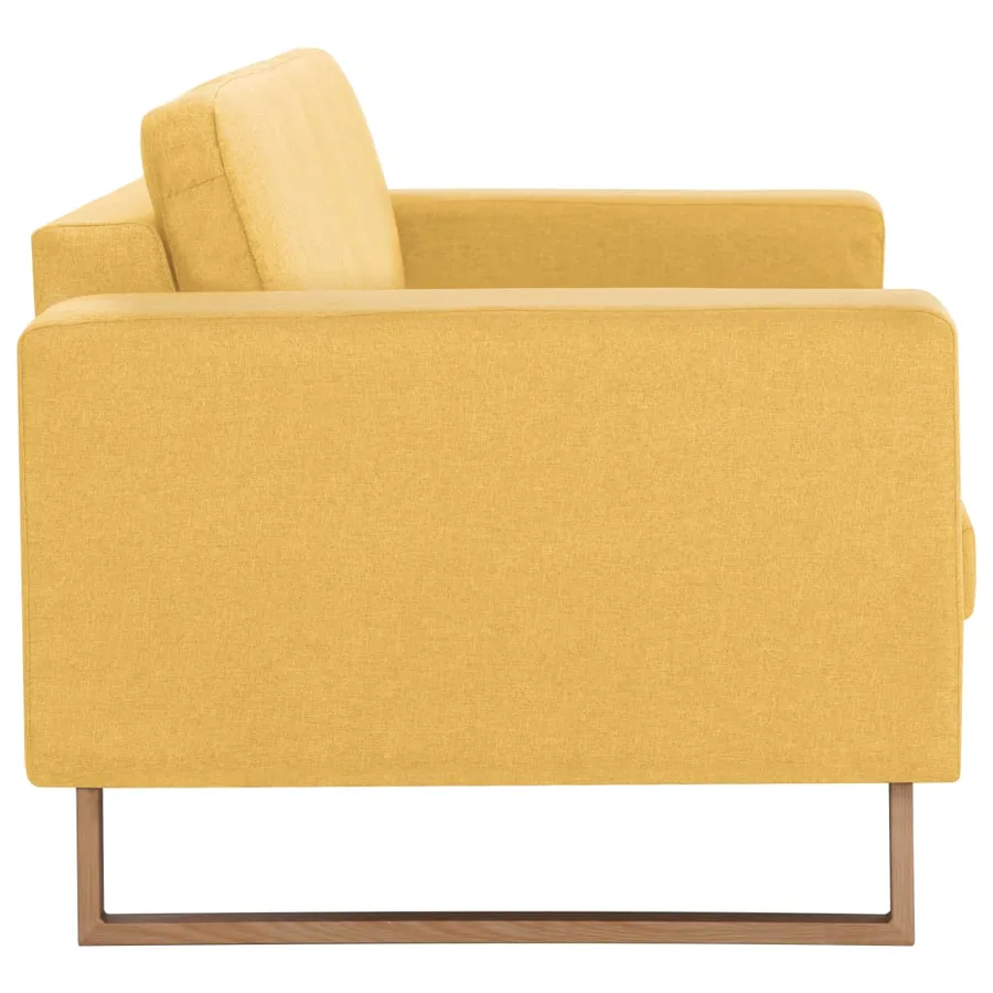 Ensemble de canapé 2 pcs tissu jaune - 9
