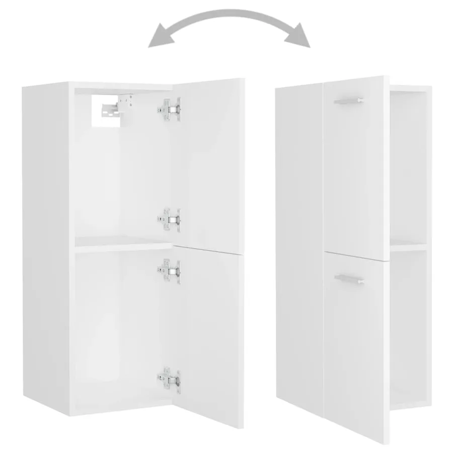 Ensemble de meubles de salle de bain Blanc Bois d'ingénierie - 6