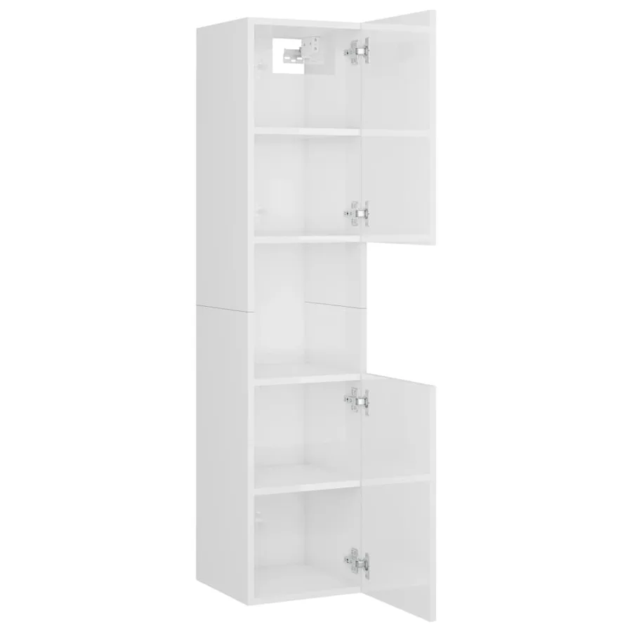 Ensemble de meubles de salle de bain Blanc Bois d'ingénierie - 8