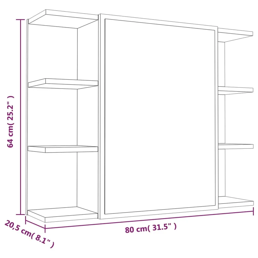 Ensemble d'armoires de salle de bain 4 pcs chêne fumé - 11