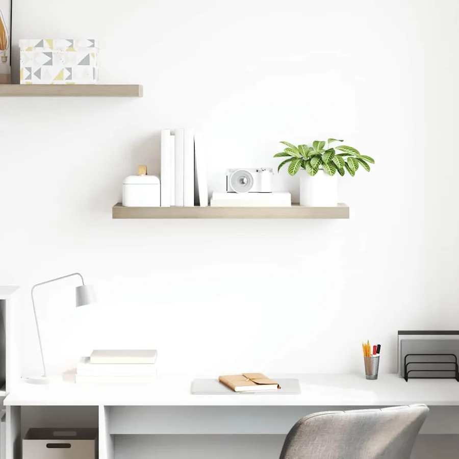 Étagère flottante murale chêne 80x23,5x3,8 cm MDF - 3
