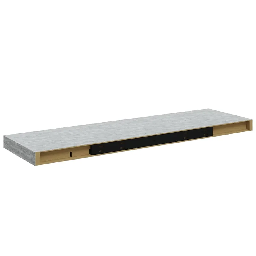 Étagère murale flottante Gris béton 80x23,5x3,8 cm MDF - 8