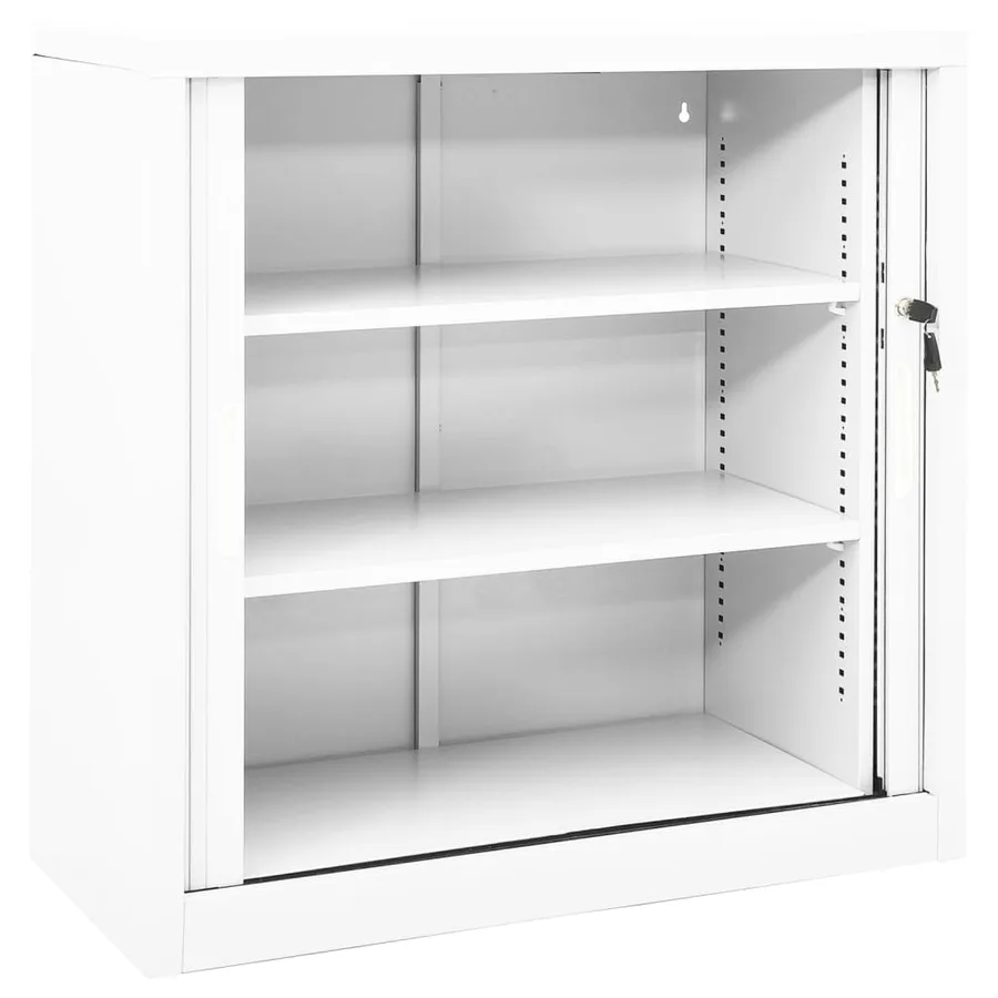 Armoire à portes coulissantes Blanc 90x40x90 cm Acier - 6