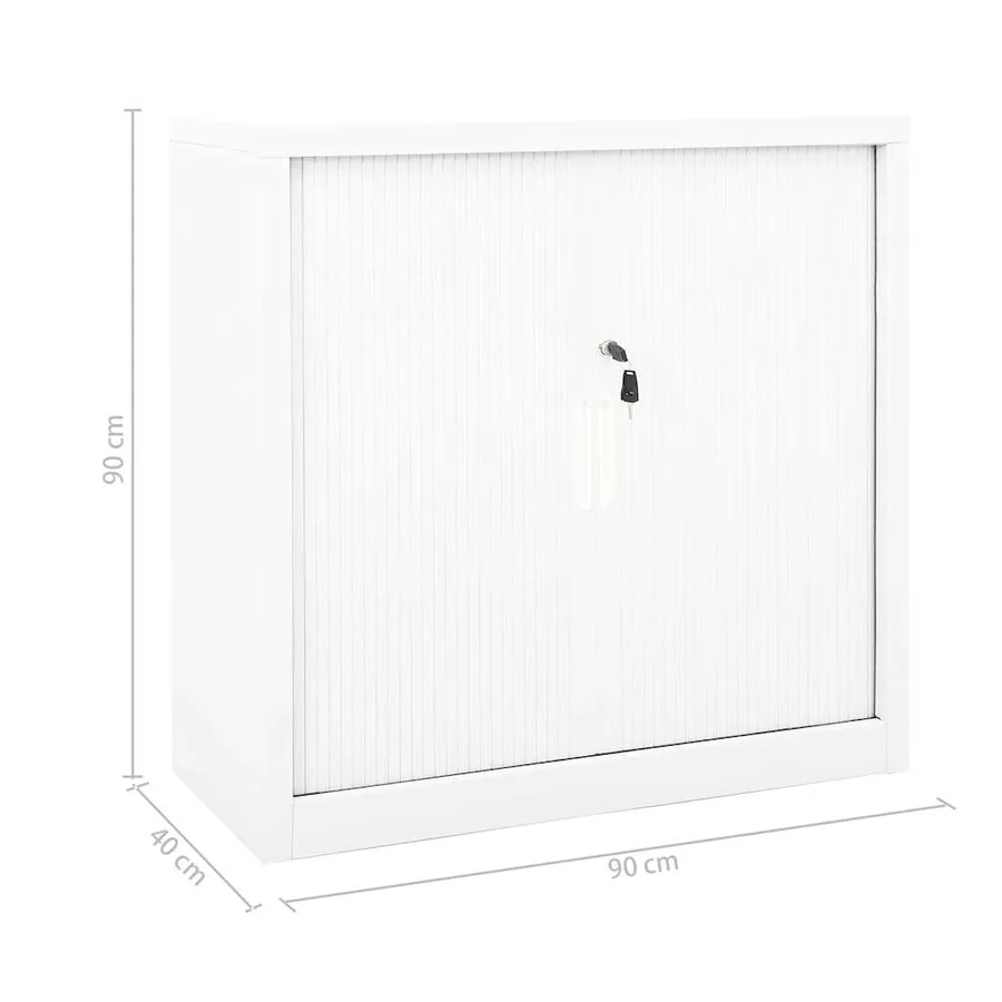 Armoire à portes coulissantes Blanc 90x40x90 cm Acier - 9