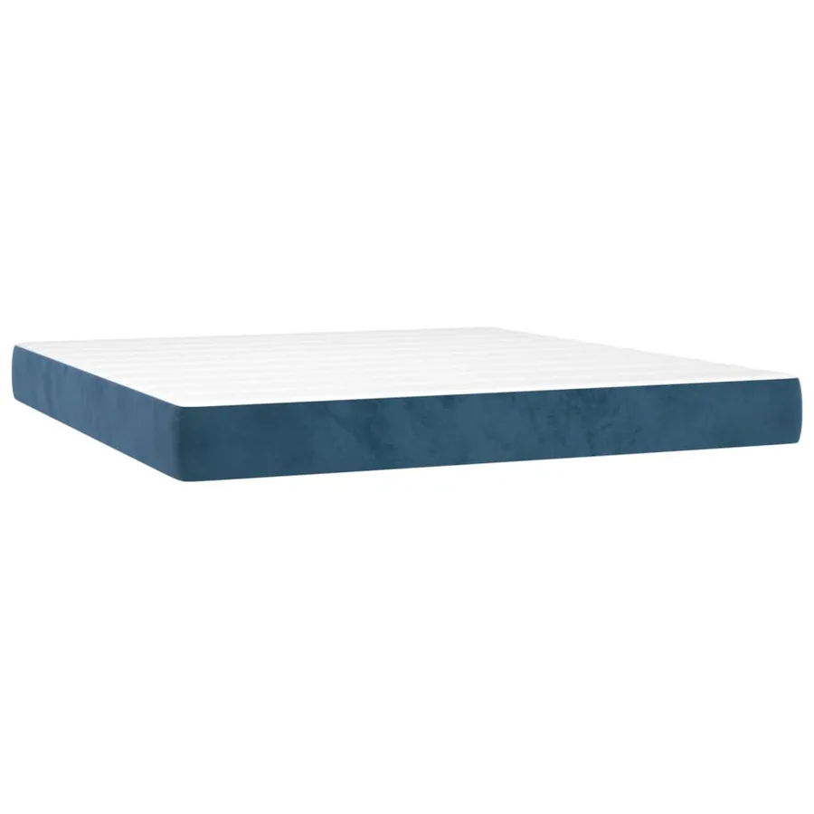 Matelas de lit à ressorts ensachés fermeté moyenne Bleu foncé 160x200x20 cm - 2