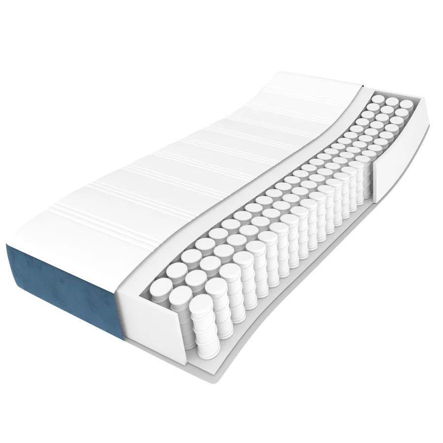 Matelas de lit à ressorts ensachés fermeté moyenne Bleu foncé 160x200x20 cm - 8