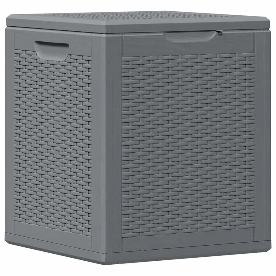 Boîte de rangement de jardin gris PP rotin 90 L - 2