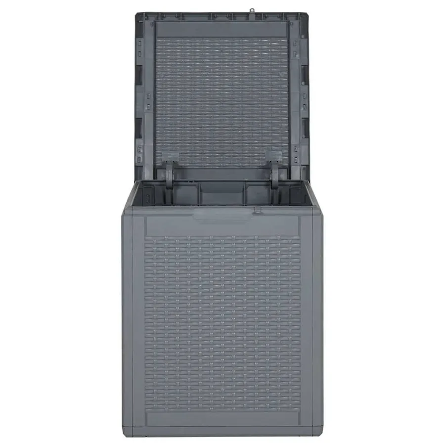 Boîte de rangement de jardin gris PP rotin 90 L - 5