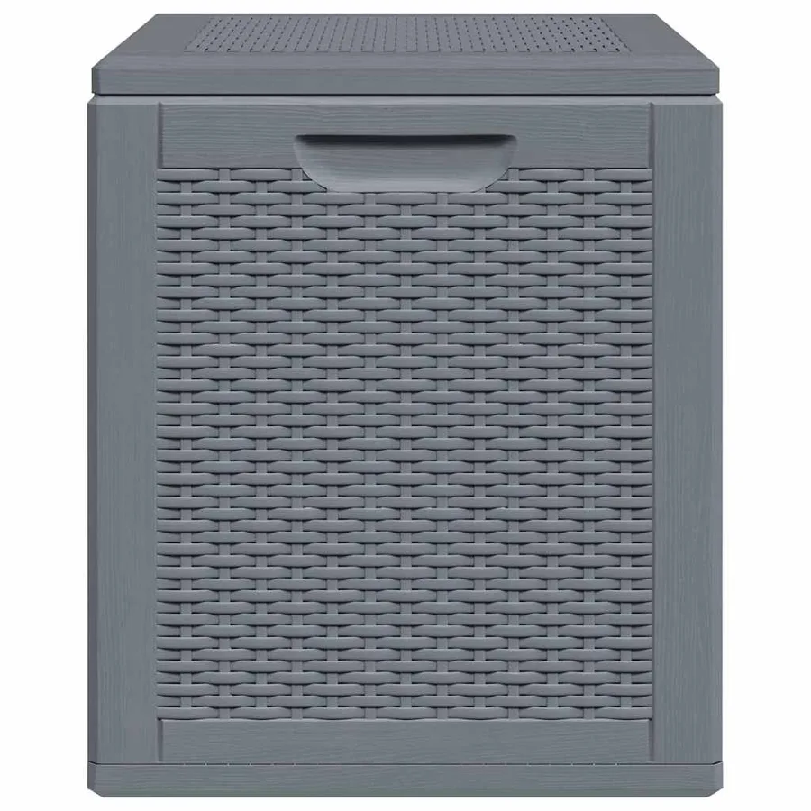 Boîte de rangement de jardin gris PP rotin 90 L - 6