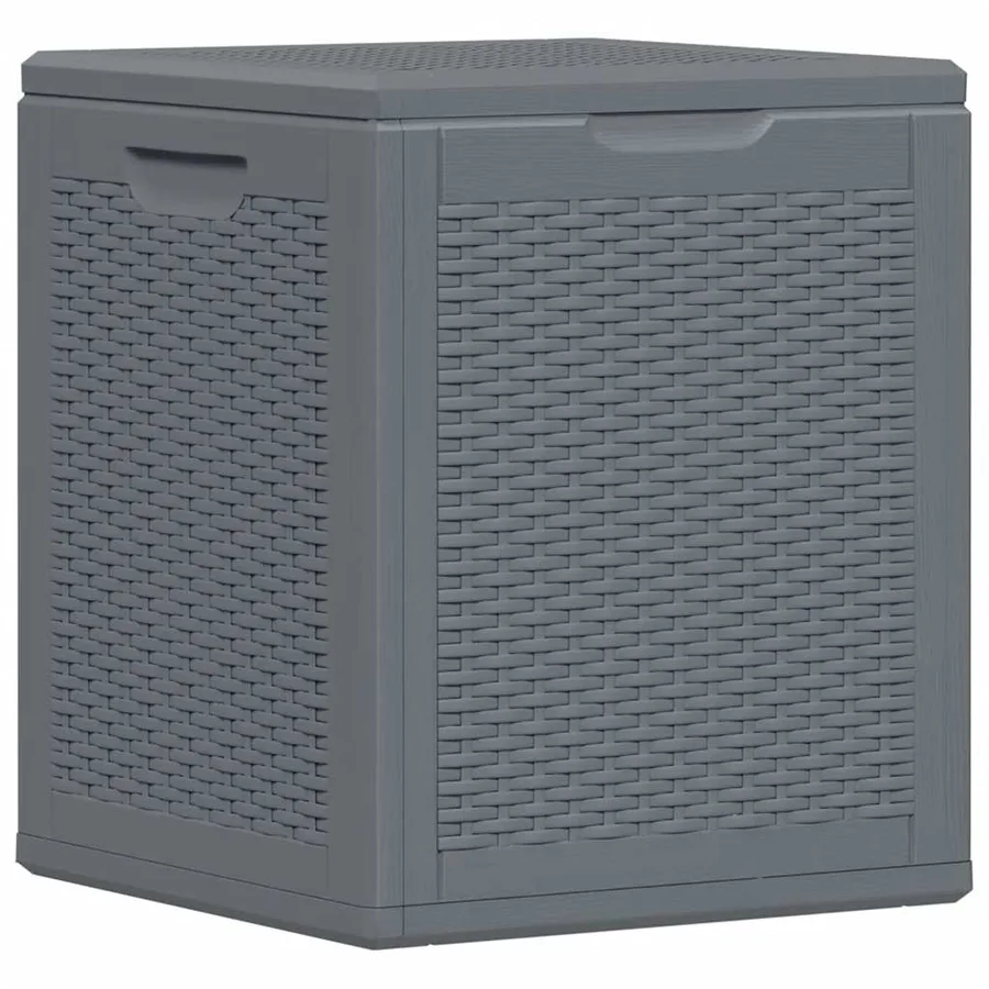 Boîte de rangement de jardin gris PP rotin 90 L - 7