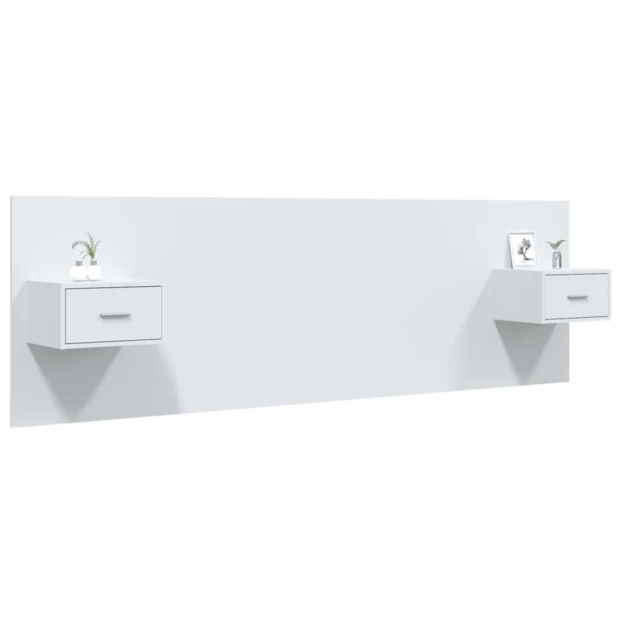 Tête de lit avec armoires Blanc Bois d’ingénierie - 3