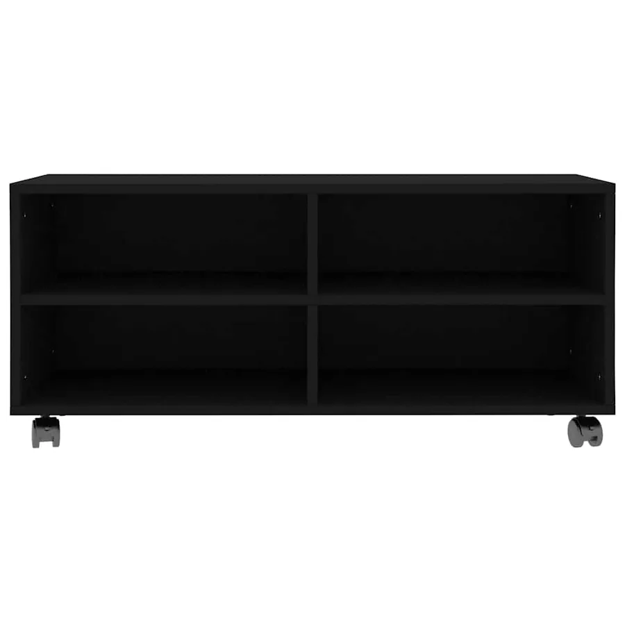 Meuble TV avec roulettes Noir 90x35x35 cm Bois d'ingénierie - 4