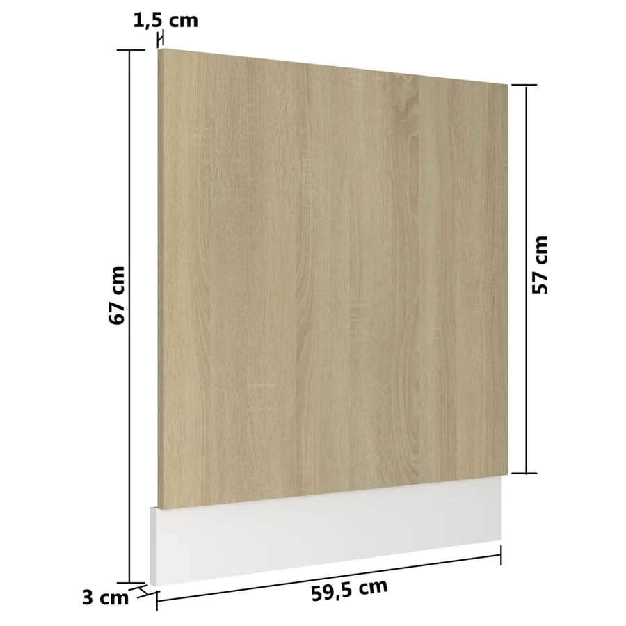 Panneau de lave-vaisselle "Lyon" Chêne Sonoma 59,5 x 3 x 67 cm Bois d'ingénierie - 6