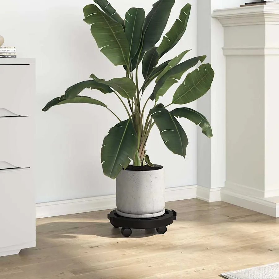 Chariots à plantes avec roues 2 pcs Diamètre 30 cm Noir 170 kg