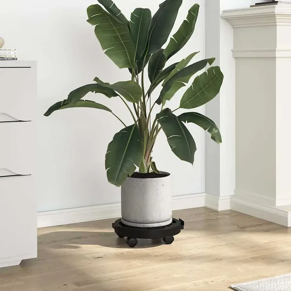 Chariots à plantes avec roues 2 pcs Diamètre 30 cm Noir 170 kg