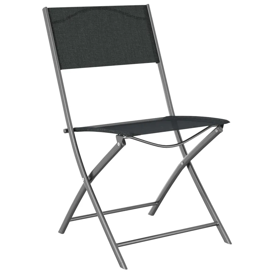 Chaises d'extérieur pliables lot de 2 Noir Acier et textilène - 3