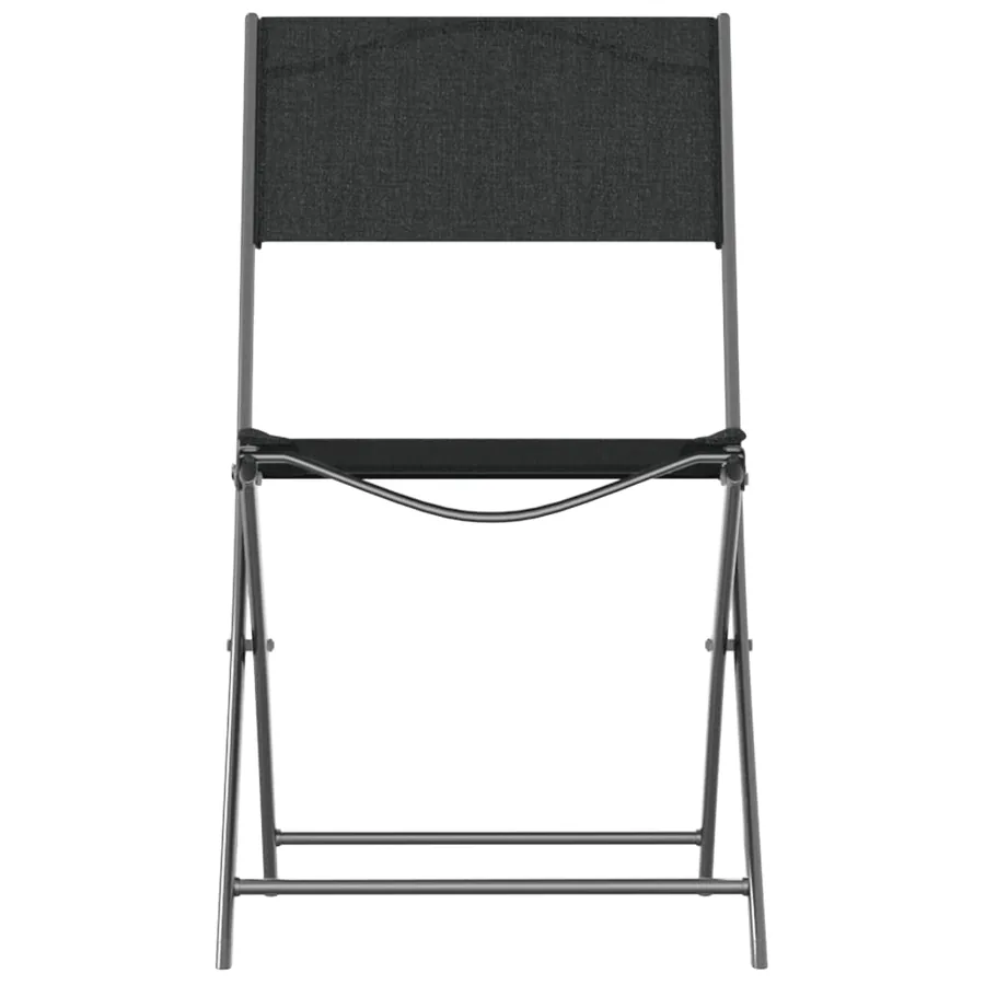 Chaises d'extérieur pliables lot de 2 Noir Acier et textilène - 4