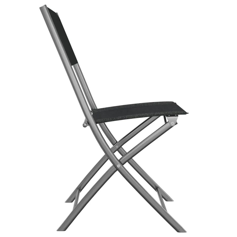 Chaises d'extérieur pliables lot de 2 Noir Acier et textilène - 5
