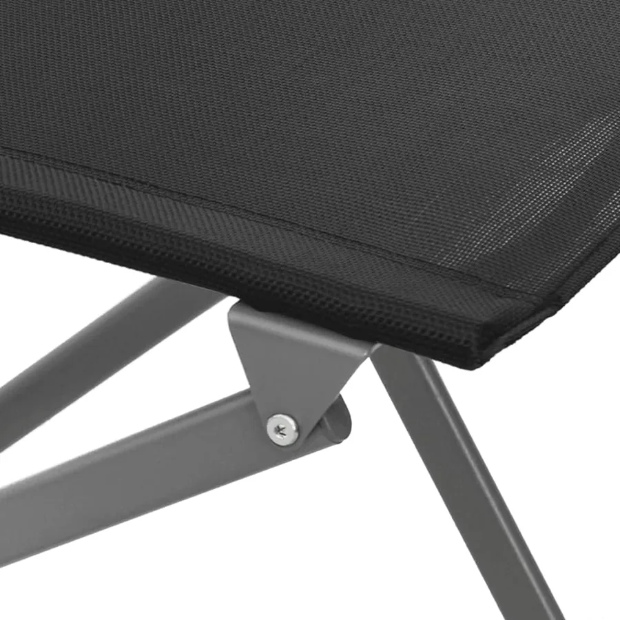 Chaises d'extérieur pliables lot de 2 Noir Acier et textilène - 8