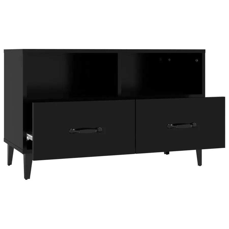 Meuble TV Noir 80x36x50 cm Bois d'ingénierie - 7