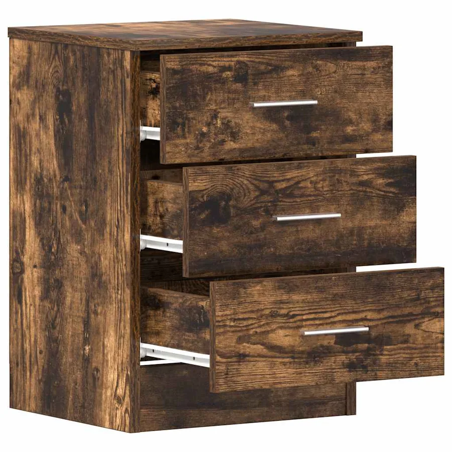 Tables de chevet 2 pcs Chêne fumé 38x35x56 cm Bois d'ingénierie - 6