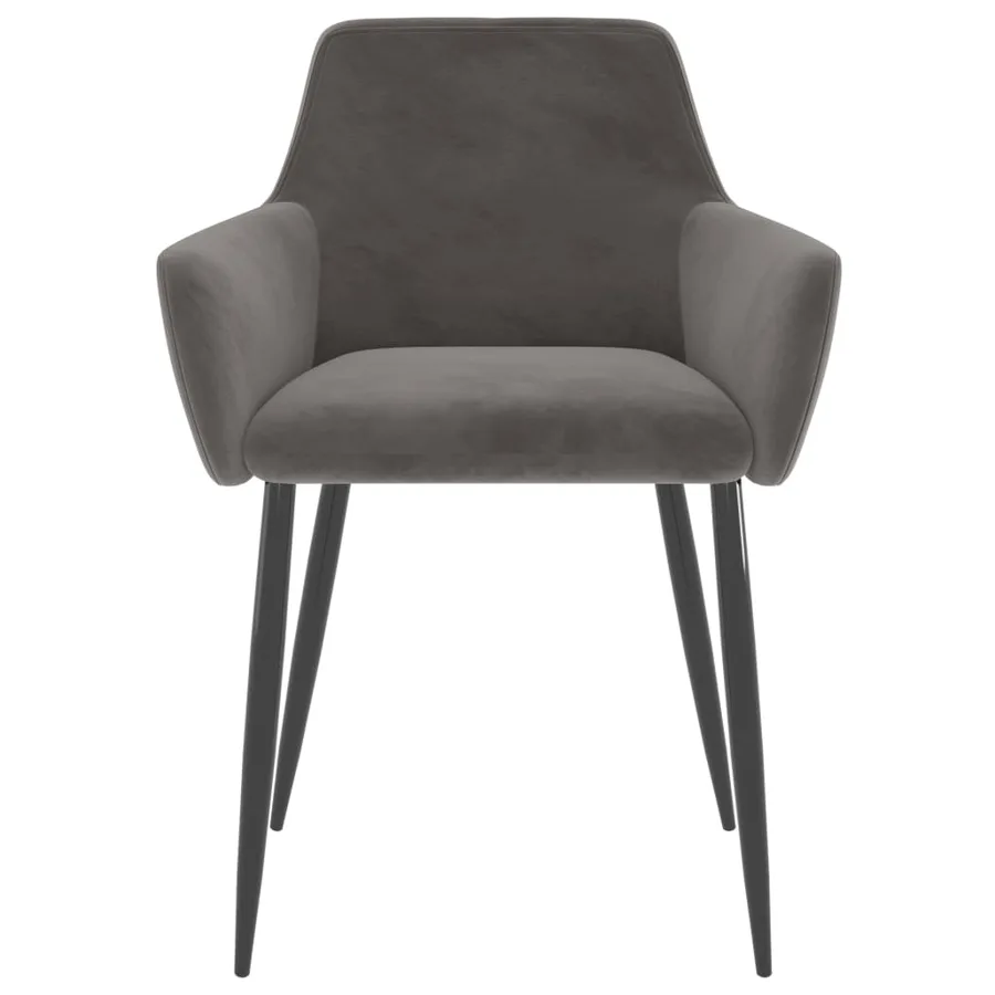 Chaises à manger lot de 2 Gris foncé Velours - 3