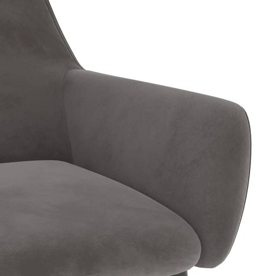Chaises à manger lot de 2 Gris foncé Velours - 5