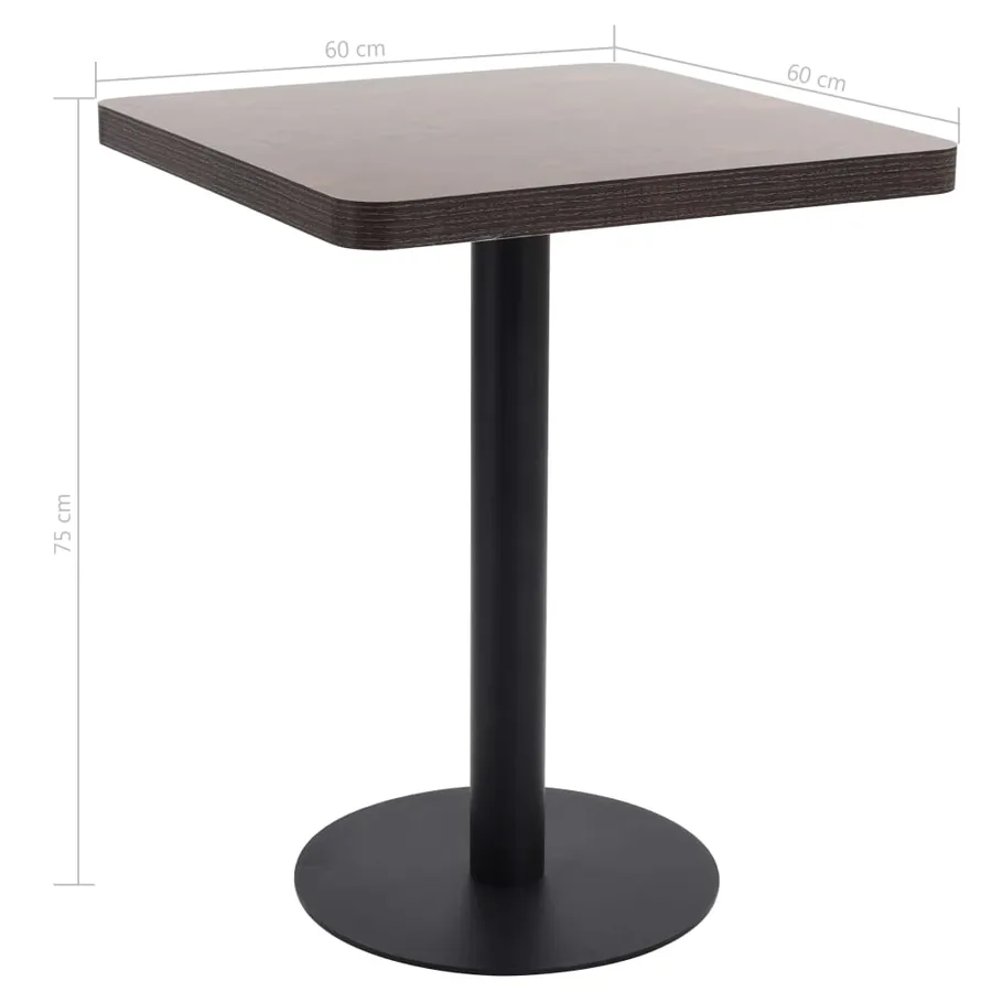 Table de bistro Marron foncé 60x60 cm MDF - 6