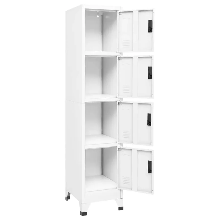 Armoire à casiers Blanc 38x45x180 cm Acier - 3