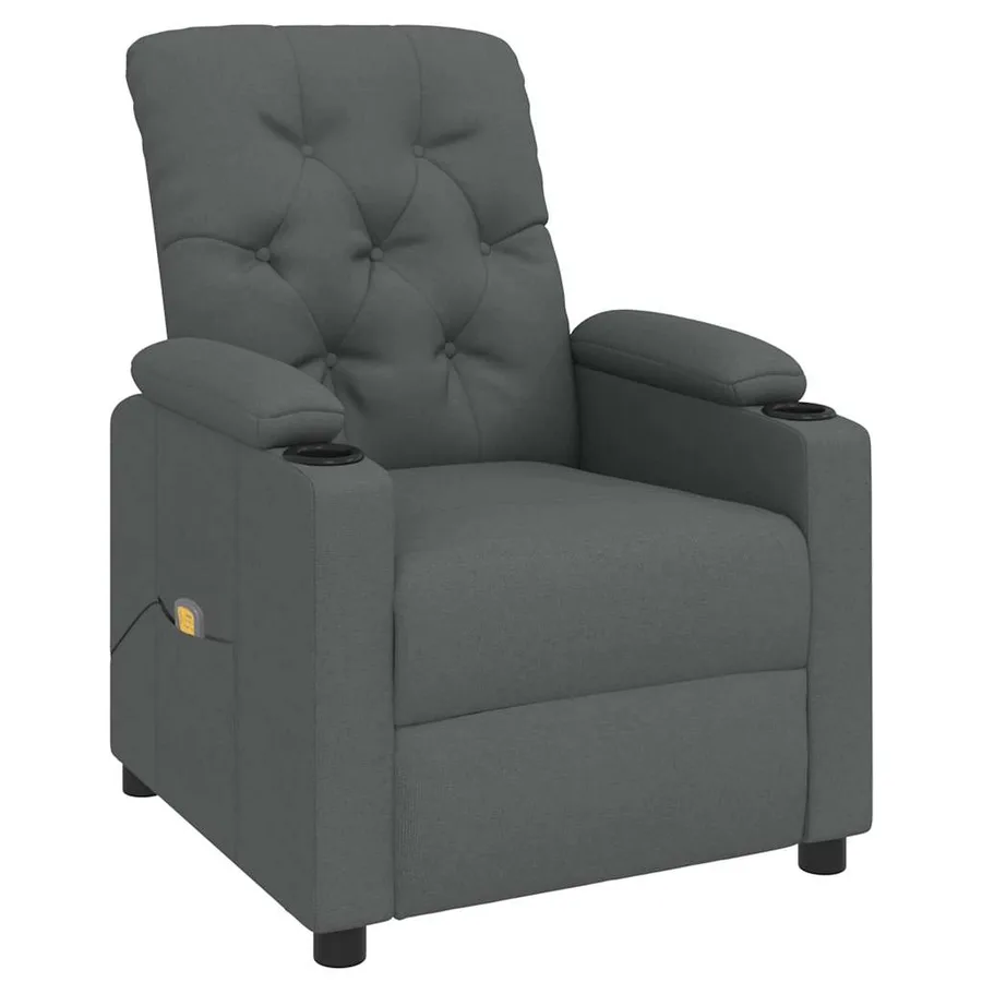 Fauteuil de massage Gris foncé Tissu - 3